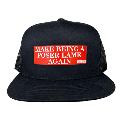 Poser Black Mesh Snapback Hat