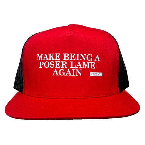 Poser Red Two Tone Mesh Snapback Hat